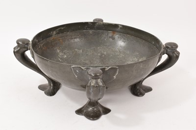 Lot 786 - Art Nouveau Tudric pewter footed bowl, stamped 067