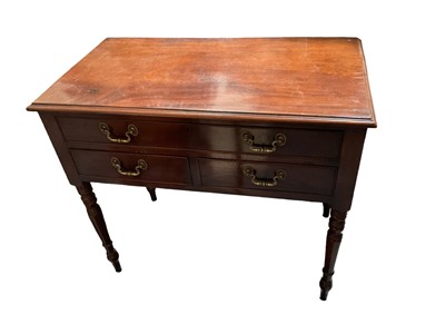 Lot 1257 - Regency mahogany three drawer side table