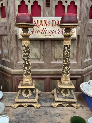 Lot 21 - Large pair of altar/church type candlesticks