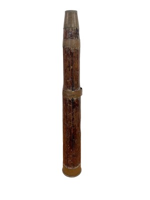 Lot 771 - Second World War period brass mounted wooden dummy / training round, 98.5cm in overall height.