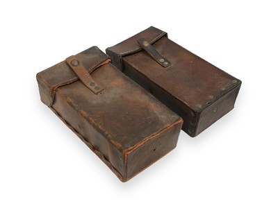 Lot 744 - Two Second World War British Home Guard leather map cases (2).