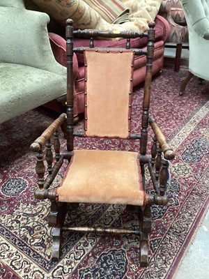 Lot 1210 - Late Victorian child's rocking chair