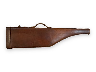 Lot 912 - Antique leather 'leg of mutton' gun case