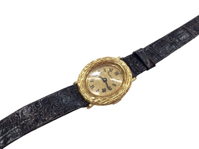 Lot 1023 - Late 1960s Bueche Girod 18ct gold cased ladies wristwatch (London 1968)