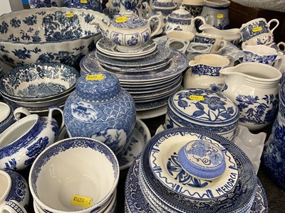 Lot 176 - Extensive collection of blue and white pottery