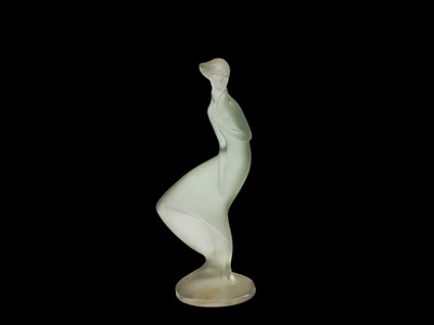 Lot 1148 - Art Deco glass figure of a lady, possibly Czechoslovakian