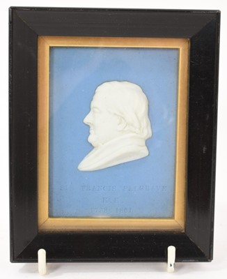 Lot 103 - 19th century Wedgwood plaque of Sir Francis Palgrave, after Thos Woolner plaster medallion in National Portrait Gallery, London (no2069)