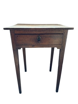 Lot 1268 - George III fruitwood single drawer side table