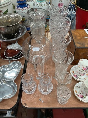 Lot 433 - Pair of Waterford crystal vases, together with various other glass vases.