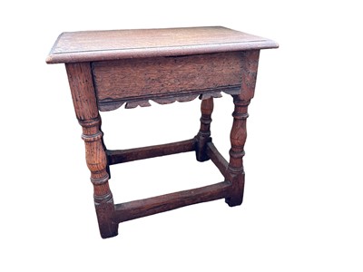 Lot 1277 - 17th century style oak joint stool