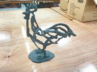 Lot 440 - Abstract metal sculpture of a cockerel, 32cm in height.