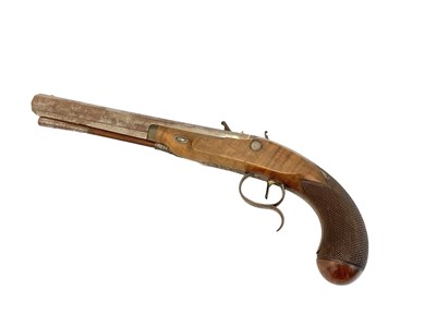 Lot 930 - Good quality early 19th century Flintlock duelling pistol by Barton, London in box