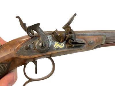 Lot 930 - Good quality early 19th century Flintlock duelling pistol by Barton, London in box