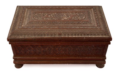 Lot 719 - 19th century Indian carved sandalwood box