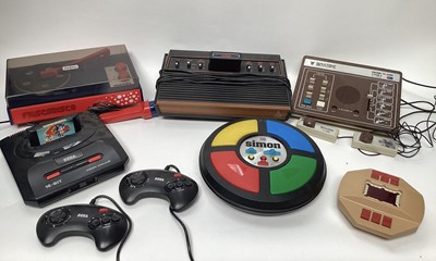 Lot 2643 - One box of various vintage games consoles