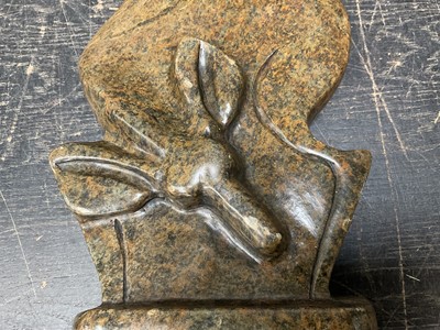 Lot 143 - Nigerian Shona school carved stone carving by T Mtasa and a Balinese carved wood sculpture