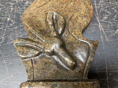 Lot 143 - Nigerian Shona school carved stone carving by T Mtasa and a Balinese carved wood sculpture