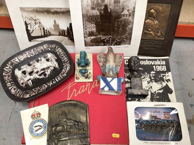 Lot 340 - Collection of Czechoslovakian related books, metal signs, ornaments, posters and ephemera