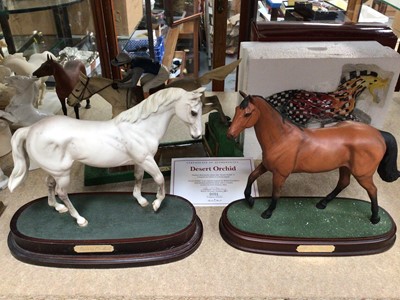 Lot 339 - Group of horse ornaments including Two Royal Doulton models- Desert Orchid and Red Rum