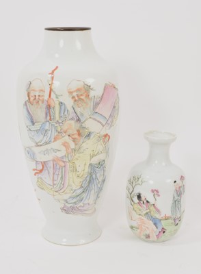 Lot 200 - Two Chinese Republic period porcelain vases