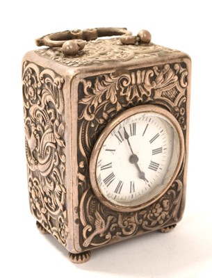 Lot 318 - Late Victorian silver cased desk clock