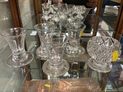 Lot 130 - Group of four 19th century firing glasses and a cut glass salt