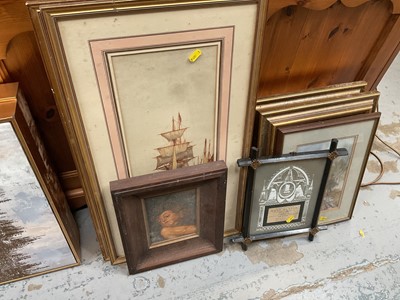 Lot 588 - F J Aldridge pair of watercolours, together with decorative pictures and prints