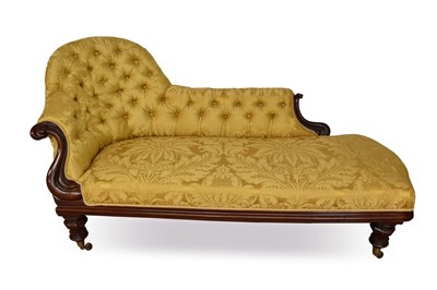 Lot 1324 - Victorian button upholstered chaise longue