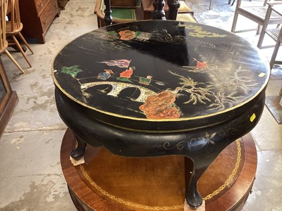 Lot 1360 - 1920s/1930s Chinoiserie decorated circular coffee table