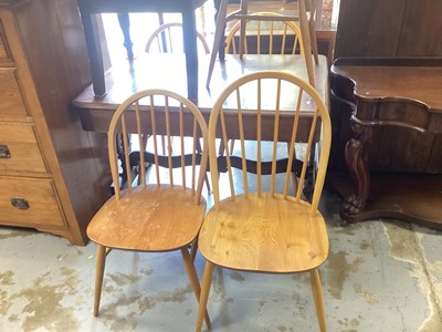 Lot 1295 - Set of 8 Ercol stick back Windsor chairs and three others (11)