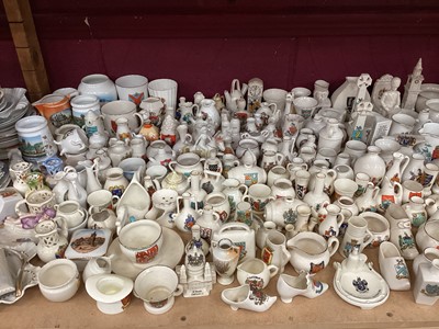 Lot 695 - Large collection of crested china and souvenir ware (including 83 pieces by Goss and others ) with a book on the subject signed by authors.