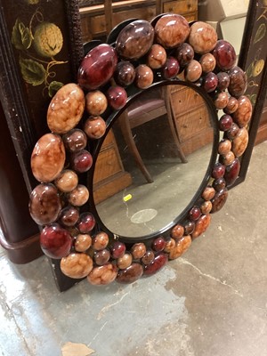 Lot 1387 - Decorative wall mirror in wooden frame painted with fruit and another mirror
