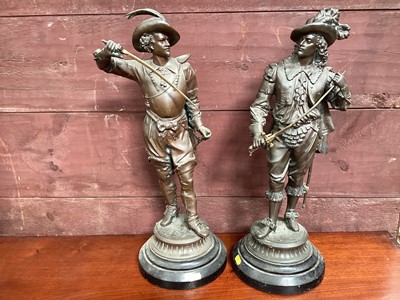 Lot 706 - Large pair of late 19th century spelter figures