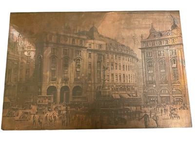 Lot 237 - Four early 20th century engraved copper printing plates with scenes of London and one other