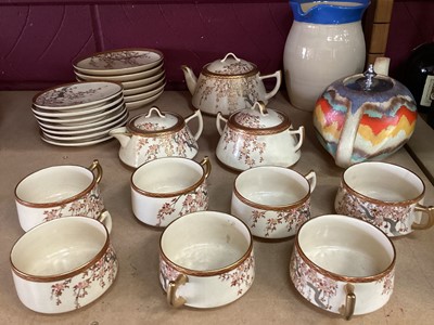 Lot 660 - Extensive late 19th century Satsuma tea set with lidded cream and sugar