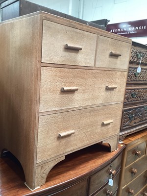 Lot 1231 - Heal style limed oak chest of drawers