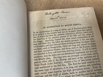 Lot 731 - John Walter Gregory - The Great Rift Valley, 1896 first edition, the author’s own copy, and others