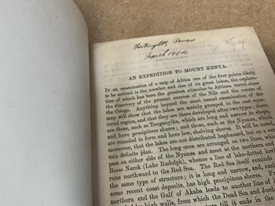 Lot 731 - John Walter Gregory - The Great Rift Valley, 1896 first edition, the author’s own copy, and others