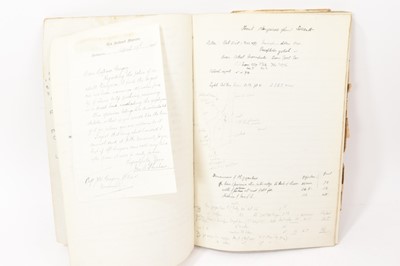 Lot 733 - A hand written notebook, apparently by notable explorer and geologist John Walter Gregory