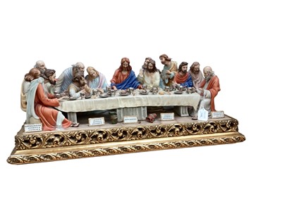 Lot 1146 - Impressive Capodimonte porcelain figure group - The Last Supper