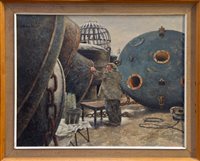 Lot 1310 - Patrick J. Fisher, 1970s oil on board -...
