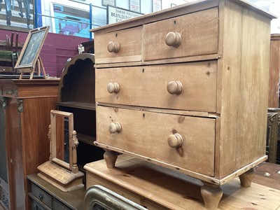 Lot 1249 - Victorian pine chest of three drawers