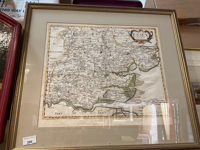 Lot 280 - Antique map of Essex by Robert Morden, framed and glazed