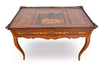 Lot 1326 - Late 18th century Dutch marquetry silver table