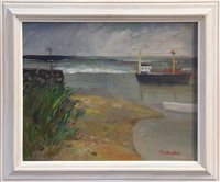 Lot 1314 - Ronald Ronaldson (1919 - 2015), oil on board -...