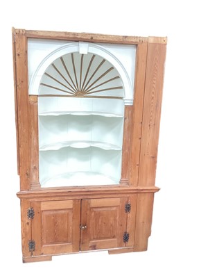 Lot 1225 - George III pine two-height corner cupboard