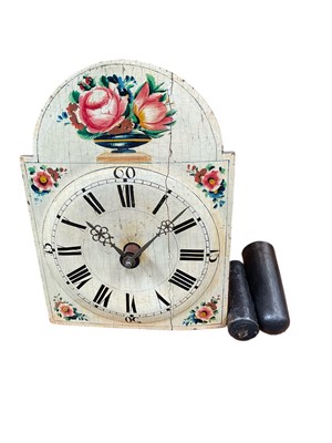 Lot 568 - 19th century wall clock with painted dial with weights