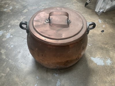 Lot 754 - Antique copper preserve pot