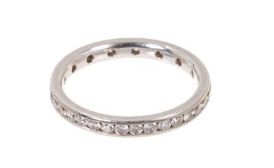 Lot 437 - Platinum and diamond full band eternity ring