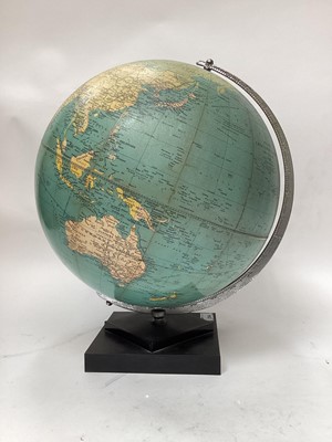 Lot 2594 - Philips 13 1/2 inch challenge globe, and a large Edigol wall map